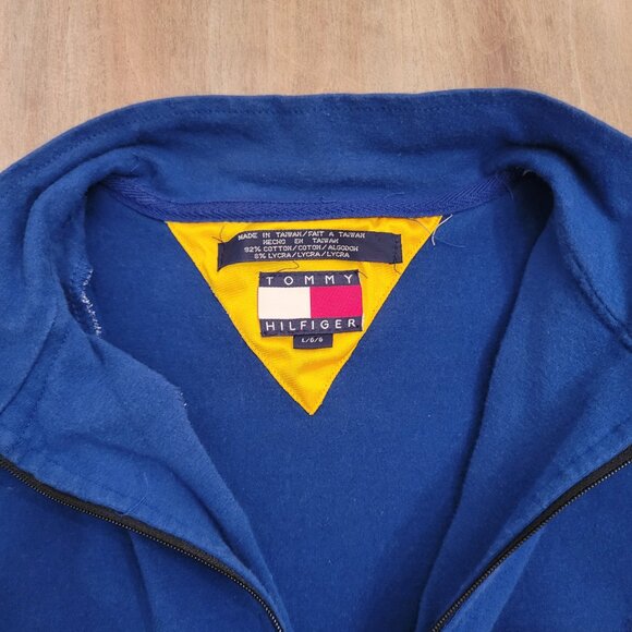 Vintage  Tommy Hilfiger Cycling Jersey Blue  with TH Patch Rare Mens Large - Picture 5 of 10